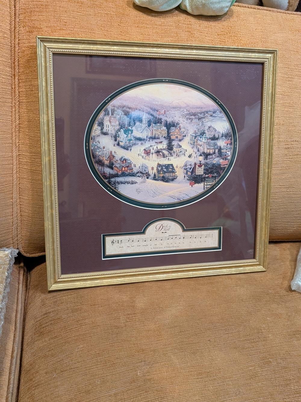 Thomas Kinkade St Nicholas Circle Deck the Hall Framed Accent Print COA